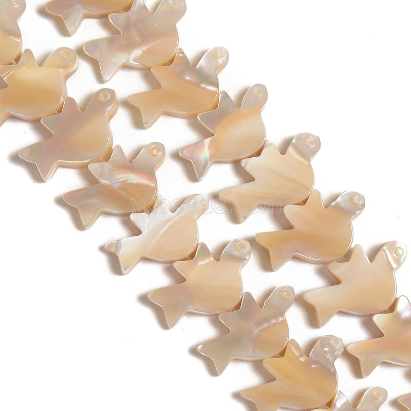 Natural Trochid Shell/Trochus Shell Smooth Bird Shaped Beads, Approx 12x21mm, 38cm/strand