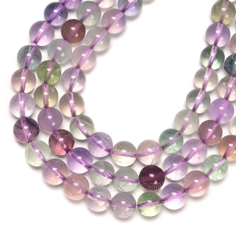 Lavender Fluorite Smooth Rounds, Approx 6-8mm, 38cm/strand