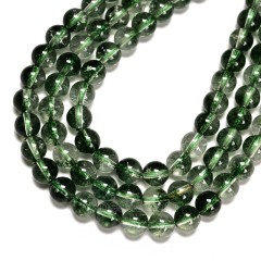 Green Phantom Quartz Crackle Crystal Smooth Rounds, Approx 6-18mm, 38cm/strand