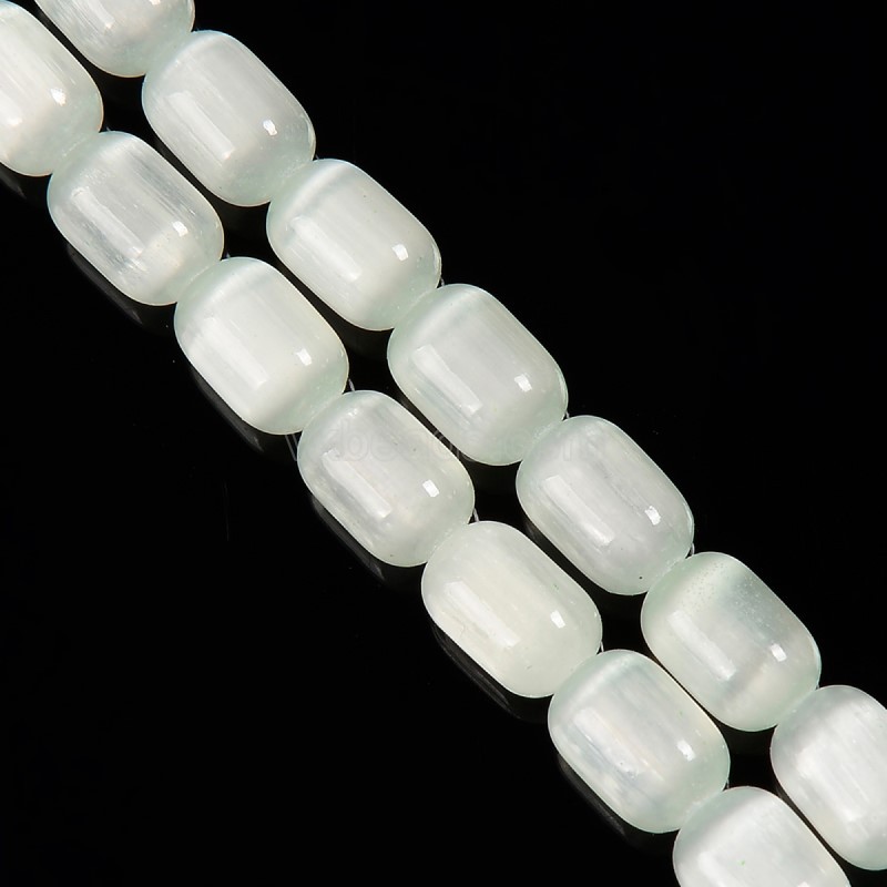 Dyed Light Green Color Selenite Barrel Beads, Approx 6x9mm, 38cm/strand