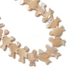 Natural Trochid Shell/Trochus Shell Smooth Bird Shaped Beads, Approx 12x21mm, 38cm/strand