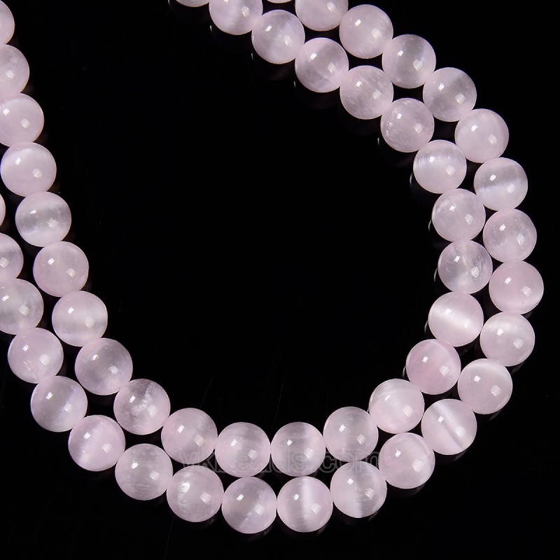 Dyed Pinkish Purple Color Selenite Smooth Rounds, Approx 6-10mm, 38cm/strand