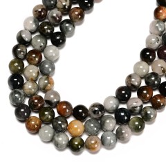 Natural Hawk's Eye Stone Smooth Rounds, Approx 6-10mm, 38cm/strand