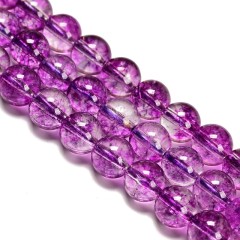 Purple Phantom Quartz Crackle Crystal Smooth Rounds, Approx 6-12mm, 38cm/strand