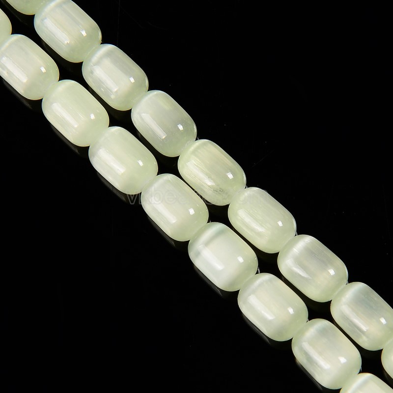 Dyed Lemon Green Color Selenite Barrel Beads, Approx 6x9mm, 38cm/strand