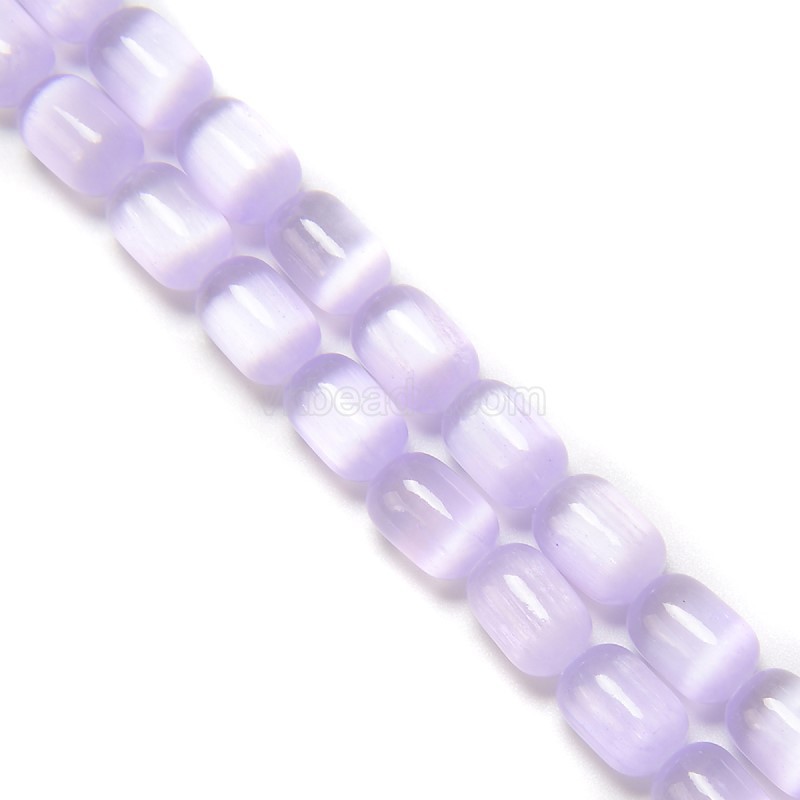 Dyed Purple Color Selenite Barrel Beads, Approx 6x9mm, 38cm/strand
