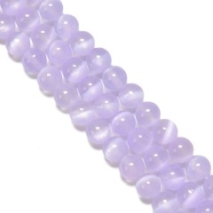 Dyed Purple Color Selenite Smooth Rounds, Approx 6-10mm, 38cm/strand