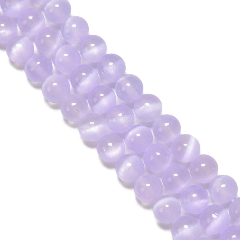 Dyed Purple Color Selenite Smooth Rounds, Approx 6-10mm, 38cm/strand