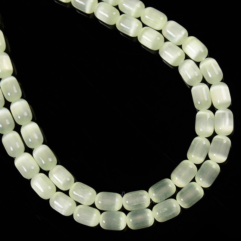 Dyed Lemon Green Color Selenite Barrel Beads, Approx 6x9mm, 38cm/strand