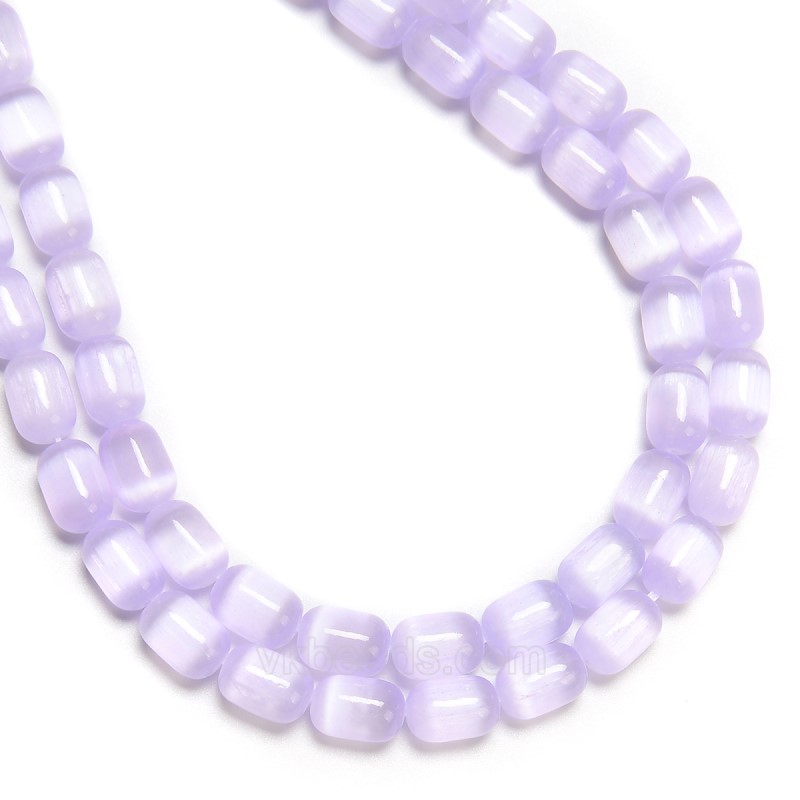 Dyed Purple Color Selenite Barrel Beads, Approx 6x9mm, 38cm/strand