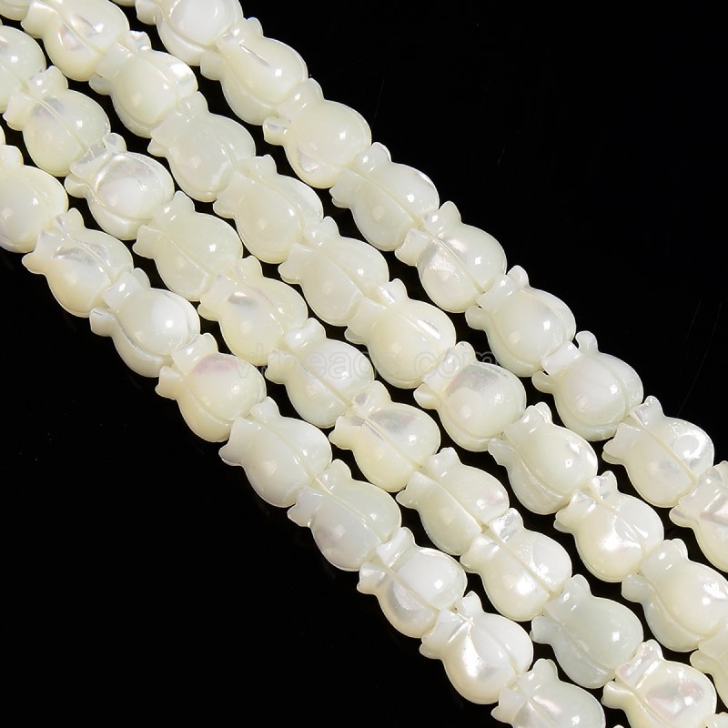 White Natural Trochid Shell/Trochus Shell Carved Tulip Flower Shaped Beads, Approx 7.8x8.3mm, 38cm/strand