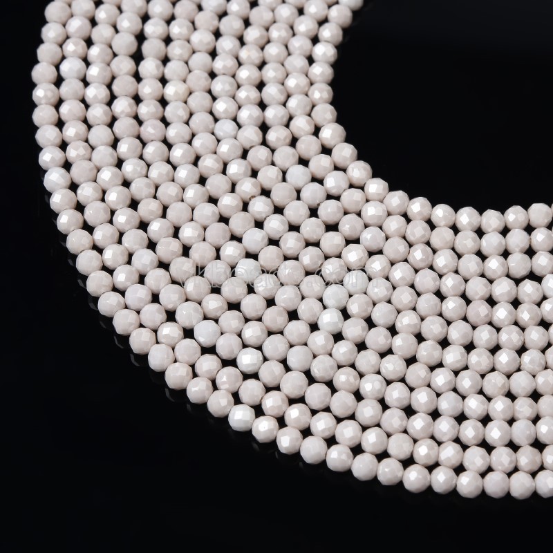 Light Brown Cubic Zirconia Faceted Rounds, Approx 3-5mm, 38cm/strand