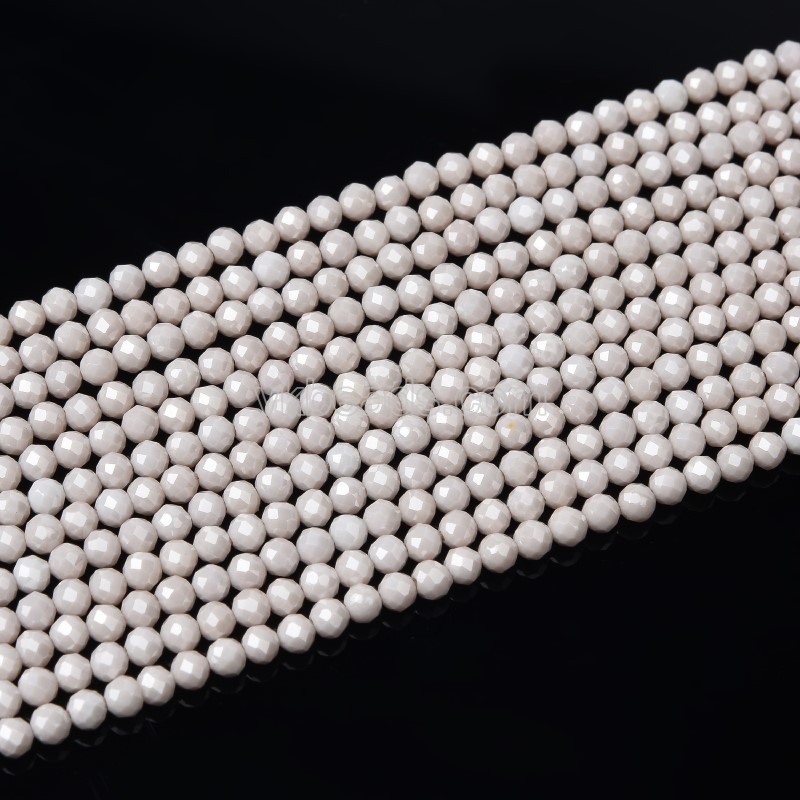 Light Brown Cubic Zirconia Faceted Rounds, Approx 3-5mm, 38cm/strand