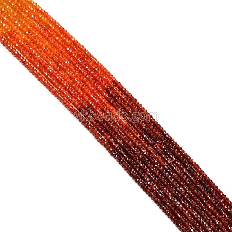 Gradient Cubic Zirconia Faceted Rondelles, Segmented Multi-color Beads, Approx 2x3mm, 38-40cm/strand