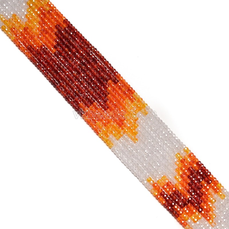 Gradient Cubic Zirconia Faceted Rondelles, Segmented Multi-color Beads, Approx 2x3mm, 38-40cm/strand