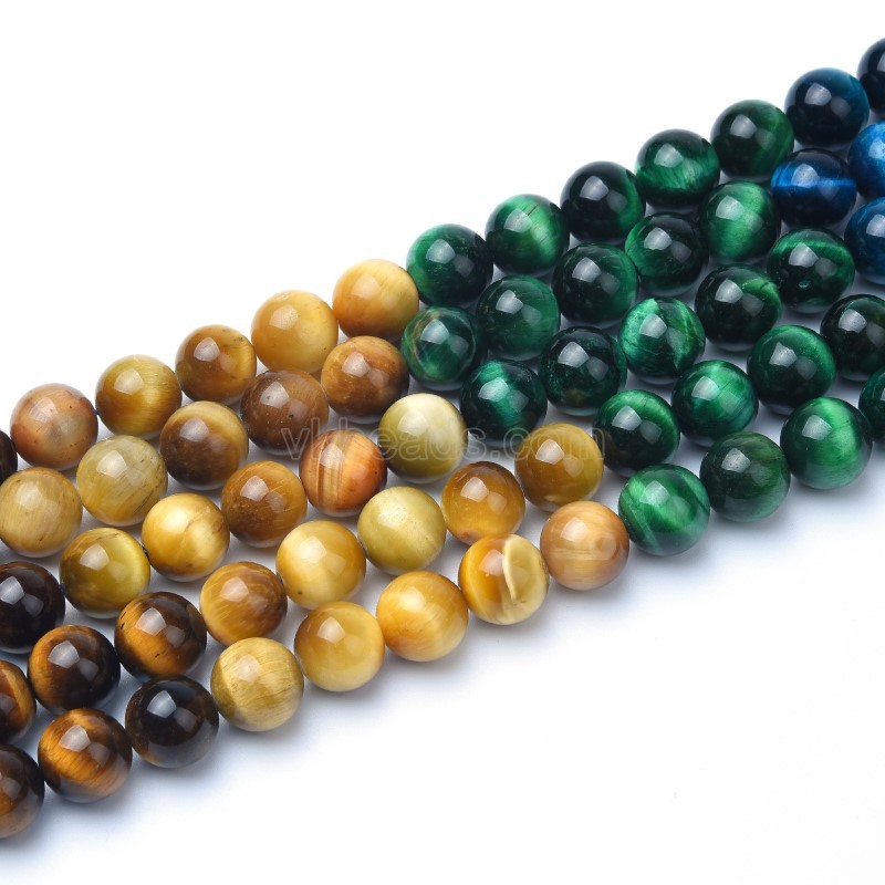 Gradient Multicolor Tiger Eye Smooth Rounds, Approx 6-12mm, 38cm/strand