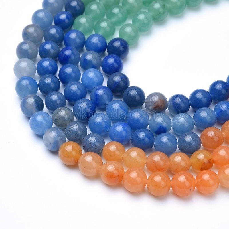 Multicolor Aventurine Smooth Rounds, Approx 4-12mm, 38cm/strand