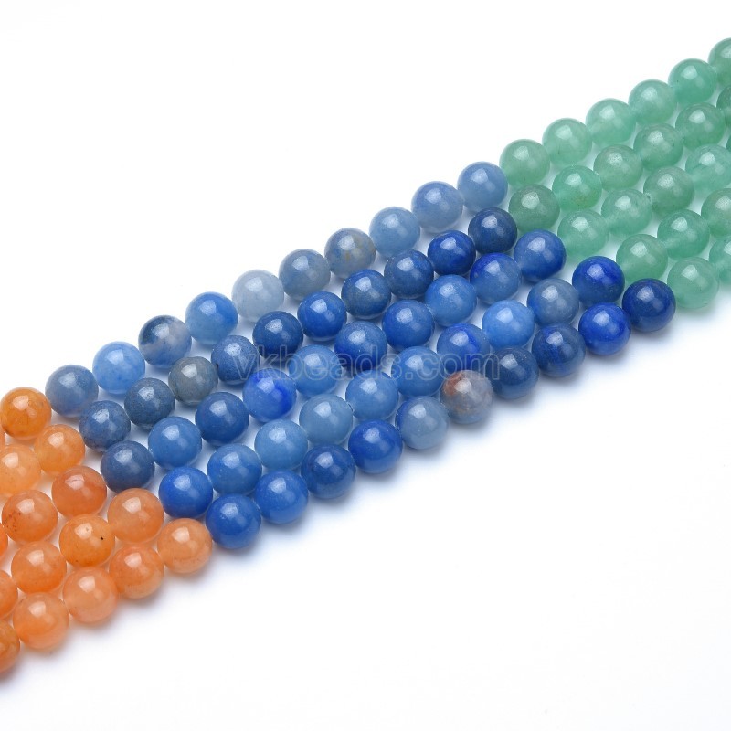 Multicolor Aventurine Smooth Rounds, Approx 4-12mm, 38cm/strand