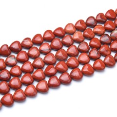 Red Jasper Smooth Puffy Hearts, Approx 8-12mm, 38cm/strand