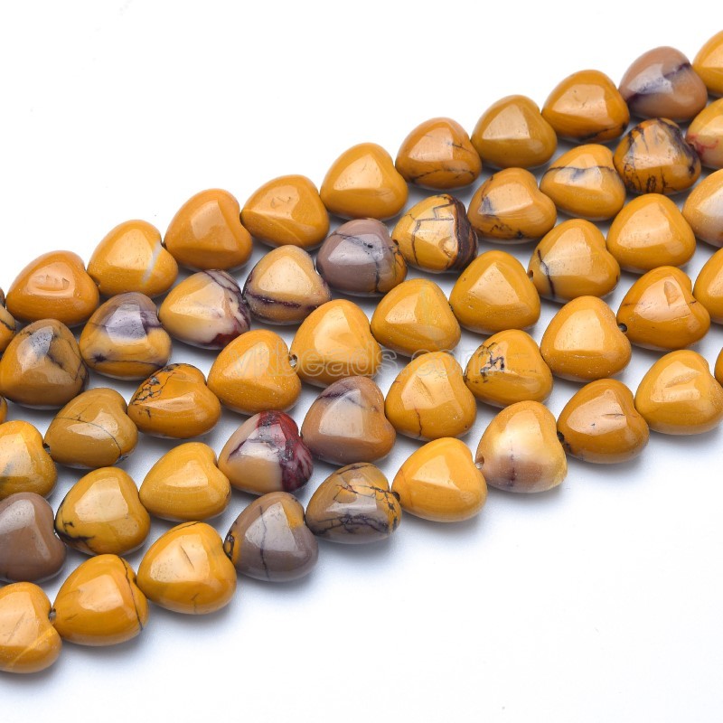 Mookaite Smooth Puffy Hearts, Approx 10mm, 38cm/strand