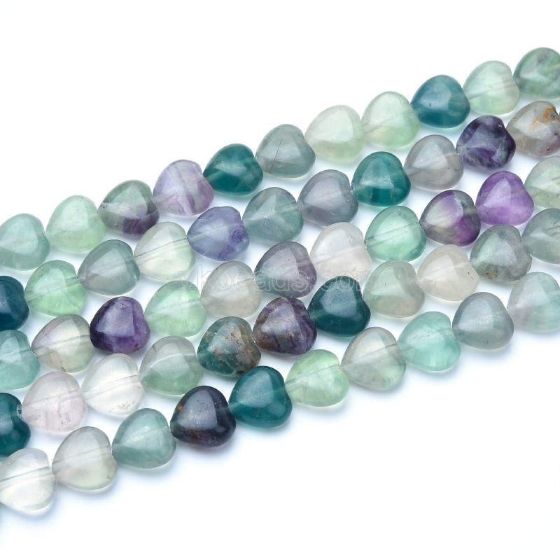 Multicolor Fluorite Smooth Puffy Hearts, Approx 8-12mm, 38cm/strand