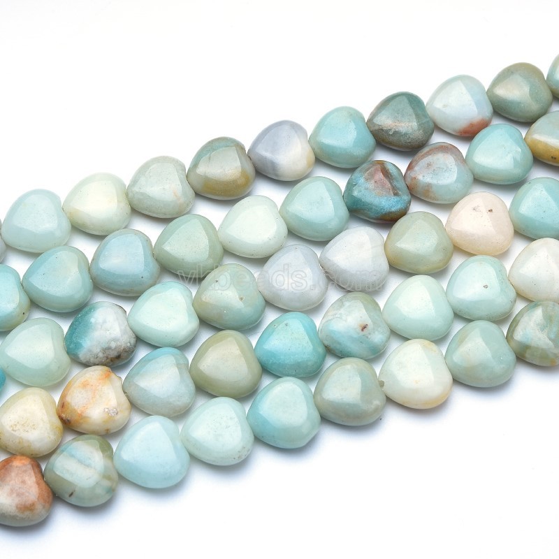 Amazonite Smooth Puffy Hearts, Approx 8-12mm, 38cm/strand