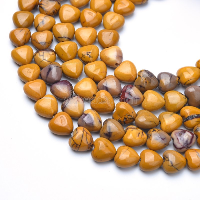 Mookaite Smooth Puffy Hearts, Approx 10mm, 38cm/strand