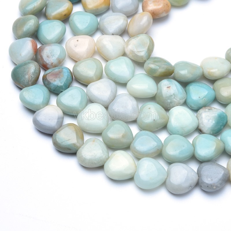 Amazonite Smooth Puffy Hearts, Approx 8-12mm, 38cm/strand