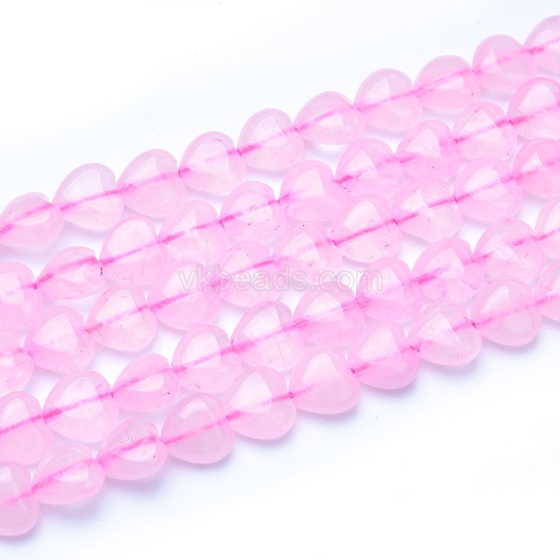 Rose Quartz Smooth Puffy Hearts, Approx 8-12mm, 38cm/strand