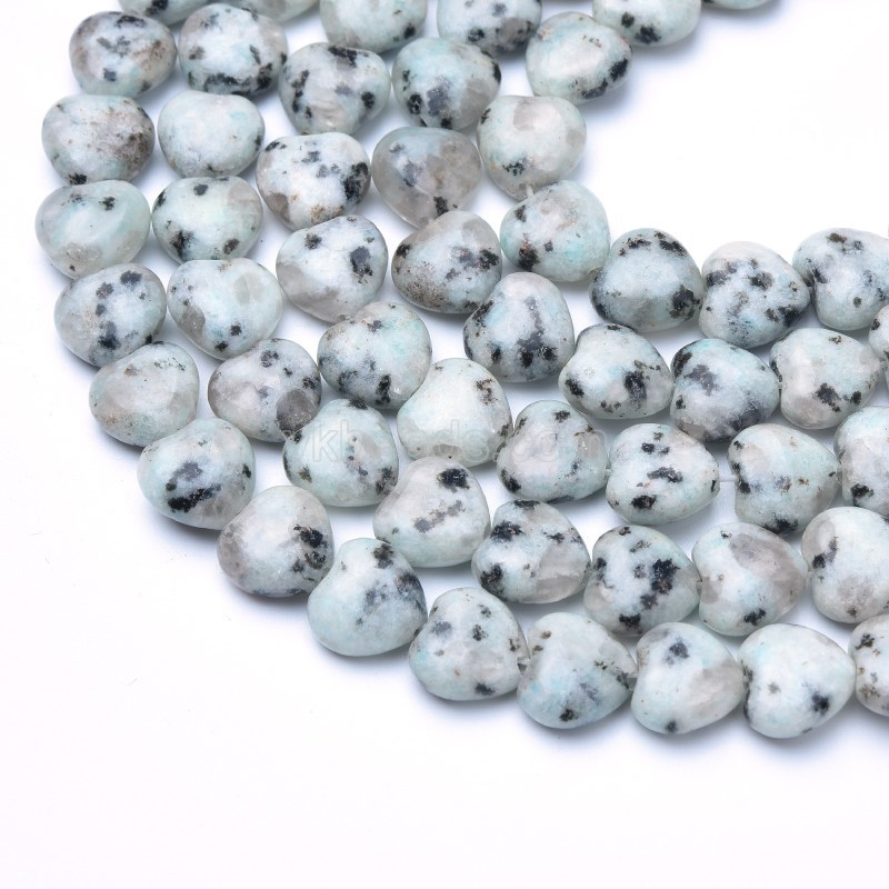 Sesame Jasper/Kiwi Jasper Smooth Puffy Hearts, Approx 8-12mm, 38cm/strand