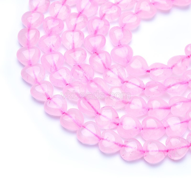 Rose Quartz Smooth Puffy Hearts, Approx 8-12mm, 38cm/strand