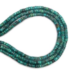 Natural Hubei Turquoise Heishi Spacer, Flat Round/Disc, Approx 3x5-6mm, 38-40cm/strand