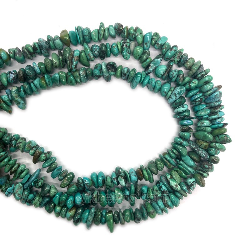 Natural Green Hubei Turquoise Chips, Approx 8-12mm, 38-40cm/strand