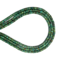 Natural Green Hubei Turquoise Heishi Spacer, Approx 3x5-6mm, 38-40cm/strand