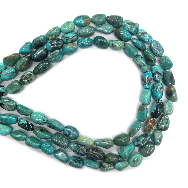 Natural Hubei Turquoise Nuggets, Approx 8x10mm, 38cm/strand