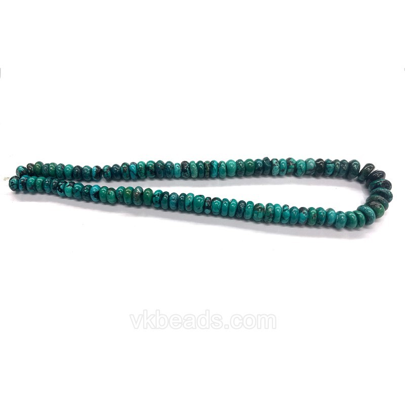 Natural Black&Blue Hubei Turquoise Graduated Smooth Rondelles, Approx 7-11mm, 38-40cm/strand