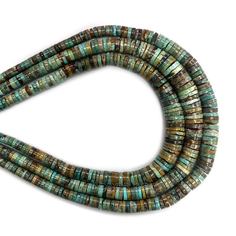 Natural Multicolor Hubei Turquoise Graduated Heishi Spacer, Approx 2.5-12mm, 38-40cm/strand