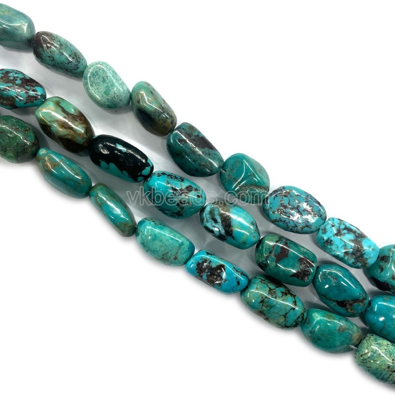 Natural Hubei Turquoise Nuggets, Approx 8x10mm, 38cm/strand