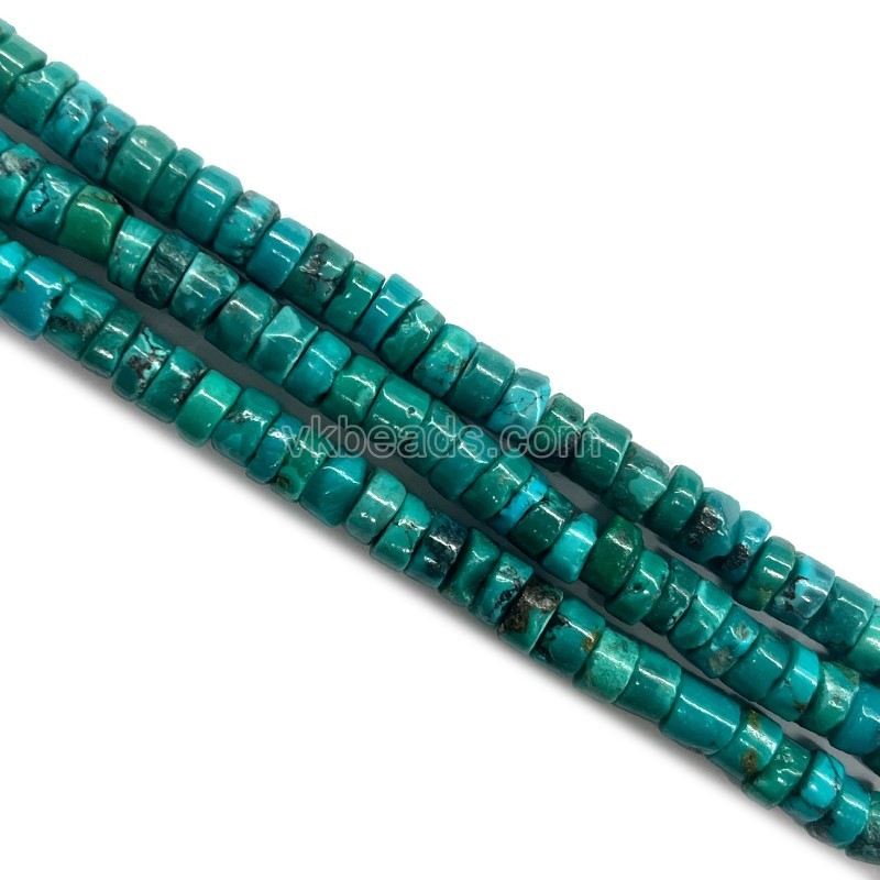 Natural Hubei Turquoise Heishi Spacer, Approx 3x4~3x5mm, 38cm/strand