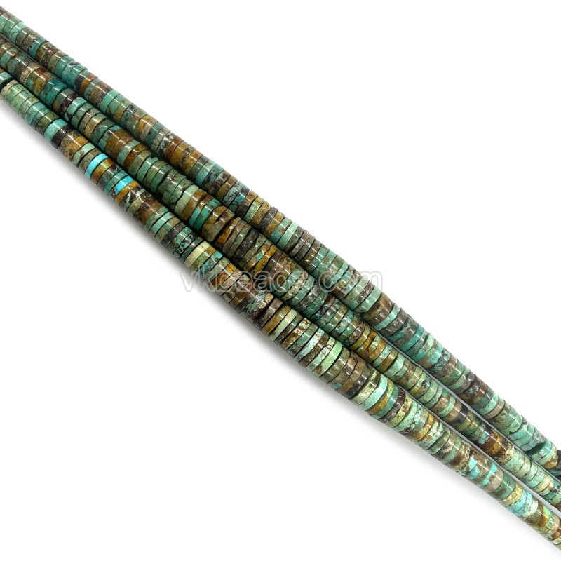Natural Multicolor Hubei Turquoise Graduated Heishi Spacer, Approx 2.5-12mm, 38-40cm/strand