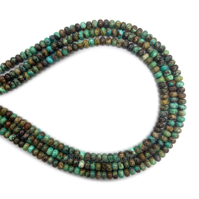 Natural Hubei Turquoise Smooth Rondelles, Approx 4x6mm, 38cm/strand