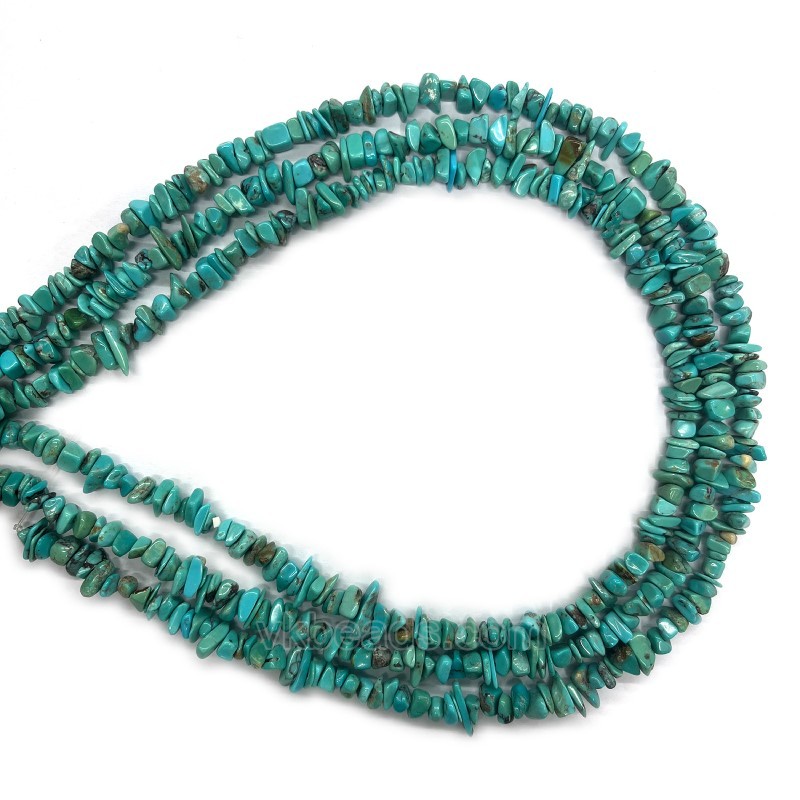 Natural Anhui Turquoise Chips, Approx 3x5mm, 38cm/strand