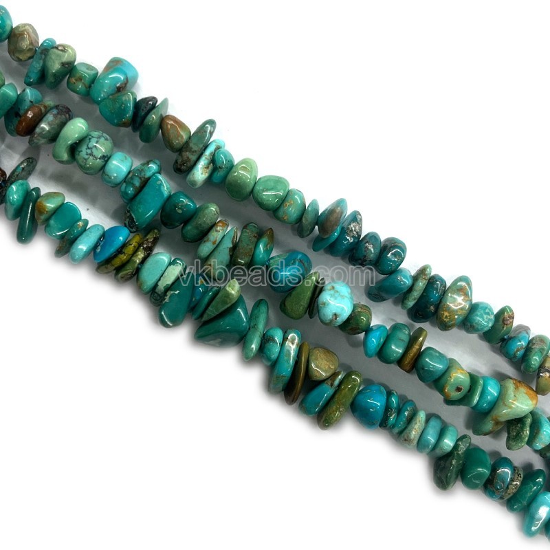 Natural Multicolor Hubei Turquoise Chips, Approx 3-6mm, 38-40cm/strand
