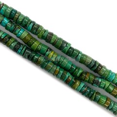 Natural Green Hubei Turquoise Heishi Spacer, Approx 3x5-6mm, 38-40cm/strand