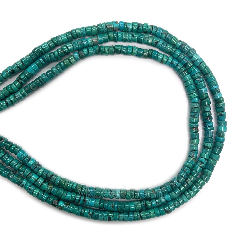 Natural Hubei Turquoise Heishi Spacer, Approx 3x4~3x5mm, 38cm/strand