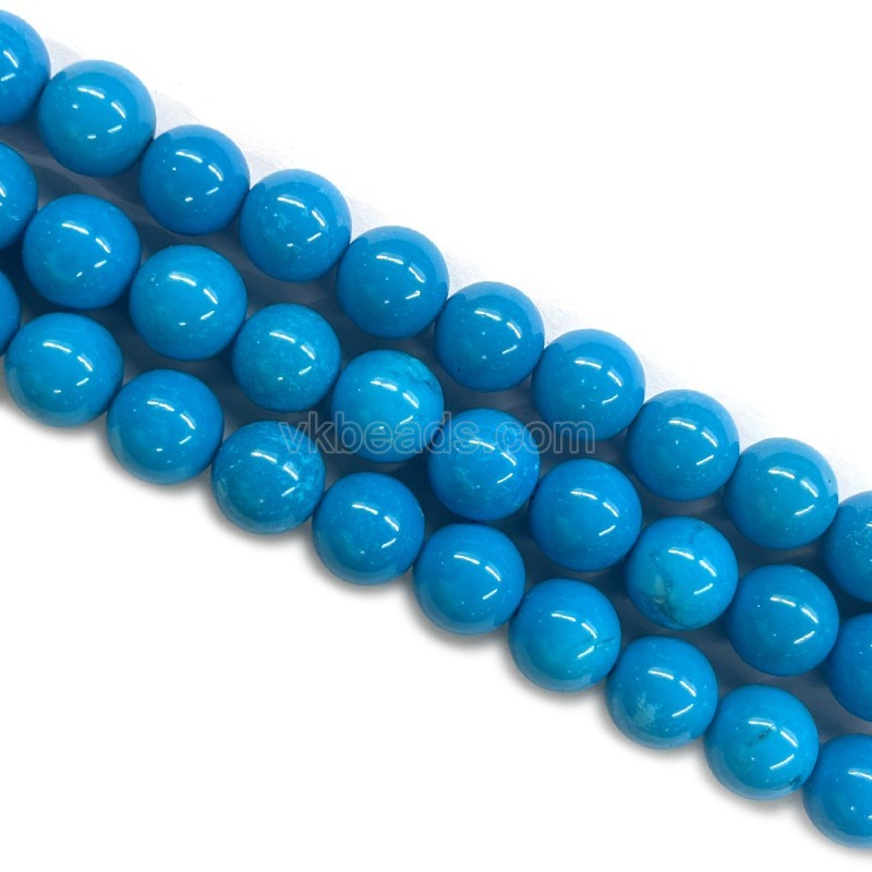 Dyed Blue Magnesite Turquoise Smooth Rounds, Approx 2-22mm, 38cm/strand