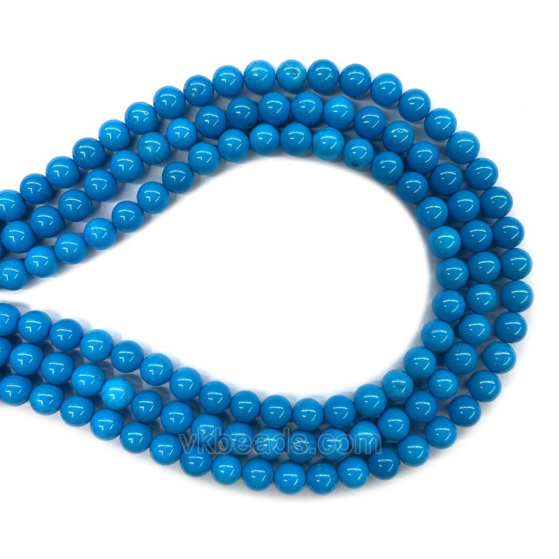 Dyed Blue Magnesite Turquoise Smooth Rounds, Approx 2-22mm, 38cm/strand