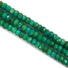 Dyed Green Magnesite Turquoise Faceted Rondelles, Approx 4x6-5x8mm, 38cm/strand