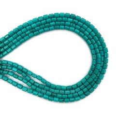 Dyed Blue Green Magnesite Turquoise Smooth Column, Approx 5x7-6x8mm, 38cm/strand