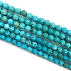 Dyed Blue Magnesite Turquoise Faceted Rounds, Approx 2-12mm, 38cm/strand